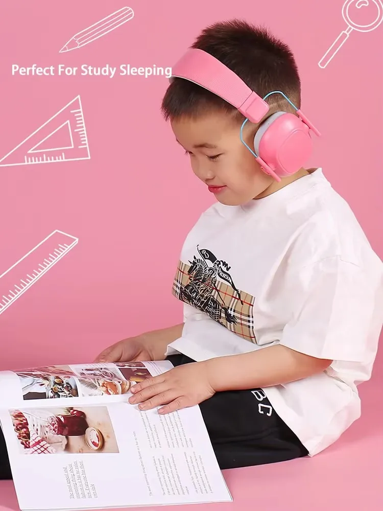 Cute Child Anti-Noise Head Earmuffs Kid Hearing Protection Adjustable Ear Protector For Study Sleep Noise Reduction Cancelling