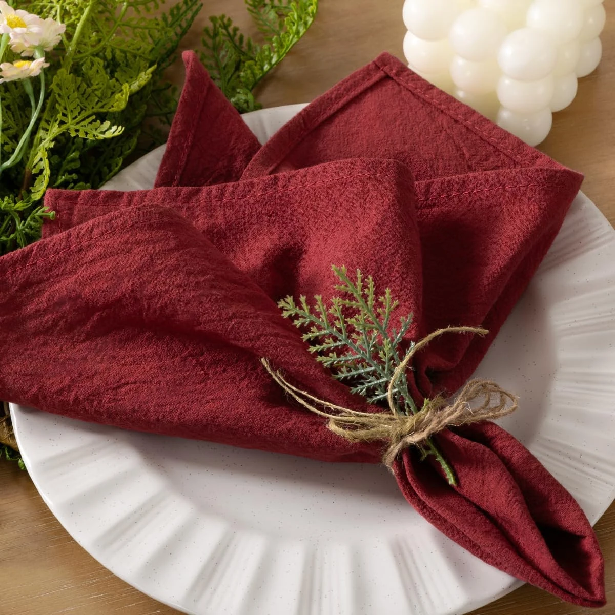 Small fresh rural Style solid color Napkins 40 * 40cm Wedding and Holiday Decoration Tablecloths Napkins