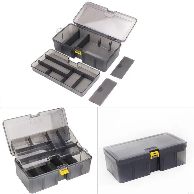 R1WB Plastic Tool Box с двойным слоем многофункциональный портативный набор инструментов для хранения