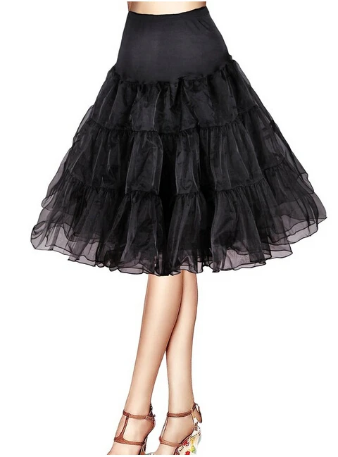 Rok Dalaman Wanita Halloween Organza Pendek Lebar Vintage Crinoline untuk Pernikahan Cosplay Malam Rok Dalam Rockabilly Tutu