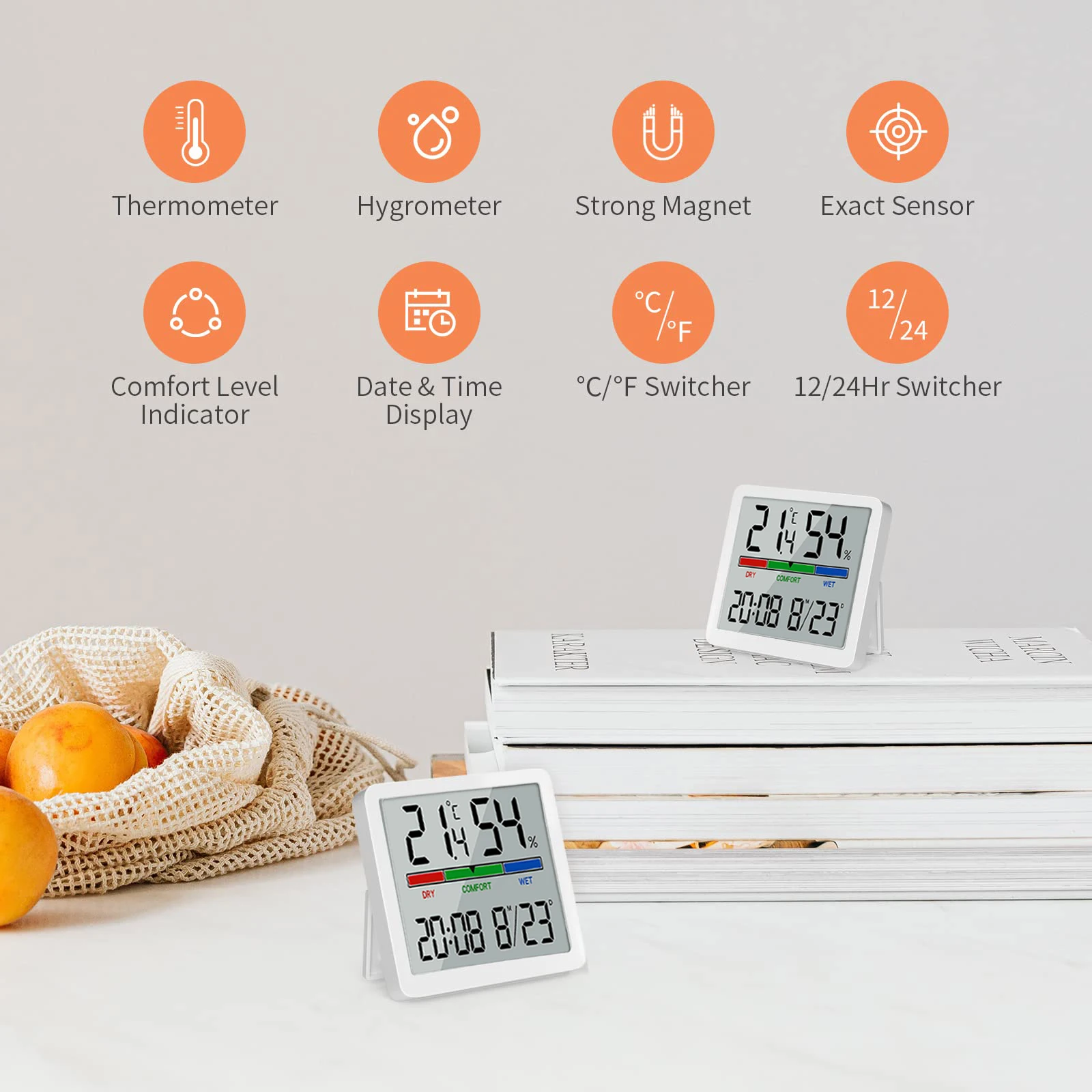 

Цифровой гигрометр, датчик влажности в помещении, комнатный термометр с монитором температуры и влажности, точный гигрометр, измеритель температуры