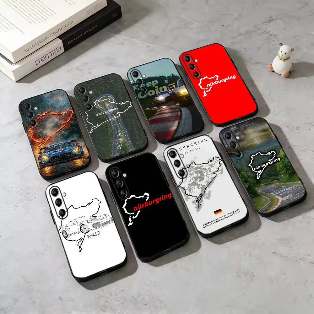 Nurburgring Sport Car Phone Case For Samsung Galaxy A73,A72,A71,A70,A53,A52,A51,Others Soft Black Cover