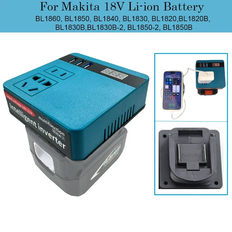 가전제품용 전원 인버터 어댑터, Makita 18V 배터리, 120W DC 18V ~ 220V