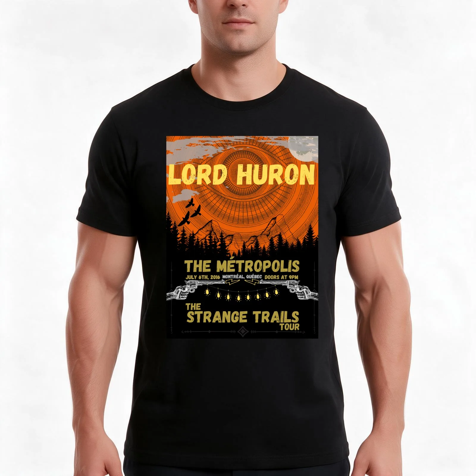 Lord Huron Concert Poster T-Shirt, Summer Casual Cotton Tee, Oversized Streetwear Tops, Vintage Graphic Print, Unisex Men Women