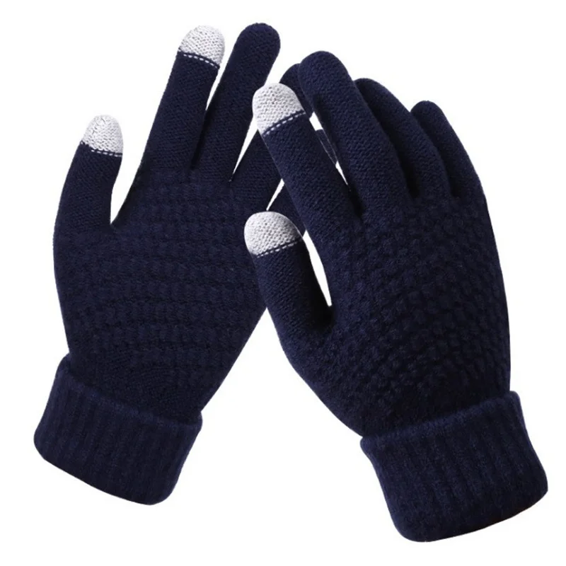 Winter touch screen gloves Cashmere thickened warm knitting outdoor cycling gloves for men and women