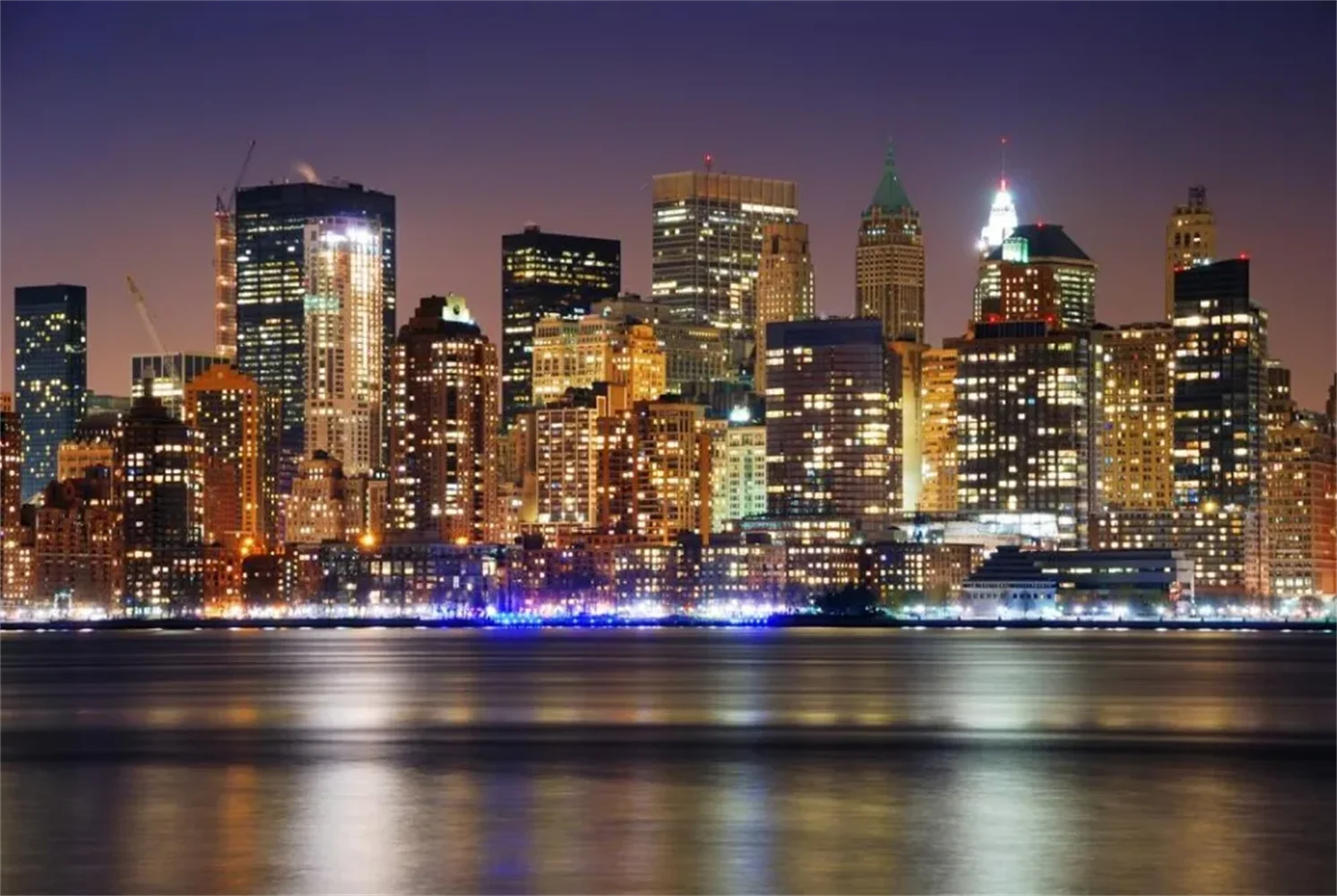 Papel de pared personalizado de Manhattan, decoración para el hogar, gran mural de la ciudad de Nueva York, papel tapiz 3D, fondo nocturno, paisaje,
