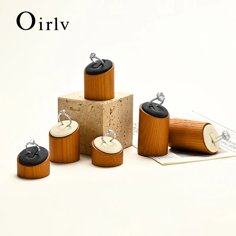 

Oirlv 3-Piece Set Wooden Jewelry Organizer Rack Ring Storage Stand Display Holder for Photography Props Jewelry Holder