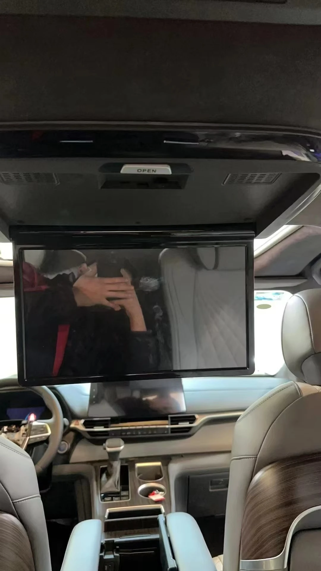 15.6 بوصة IPS اللمس سقف السيارة التلفزيون العالمي سقف السيارة الذكية أندرويد فليب التلفزيون التحكم عن بعد سقف قابل للطي للسيارات #6