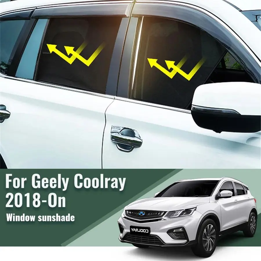 For Geely Coolray SX11 2018-2024 Rear Side Window Sun Shade Visor Car Sunshade Accessories Front Windshield Mesh Vehicle Curtain