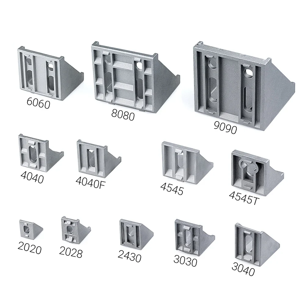 20/10/5Pcs Corner Fitting Angle Aluminum Connector Bracket Fastener 2020 3030 4040 4545 for Aluminium Profile