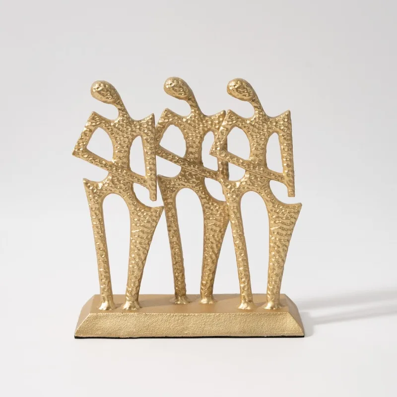 التماثيل الحديثة الإبداعية تمثال معدني غرفة المعيشة الفاخرة منحوتات أنيقة غرفة نوم جمالية الحلي ديكورات المنزل #2