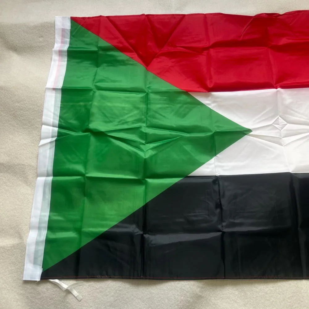 YIXIN FLAG  Sudan flag 150x90cm double side printed polyester hanging Sudan National flag Sultan banner for decoration