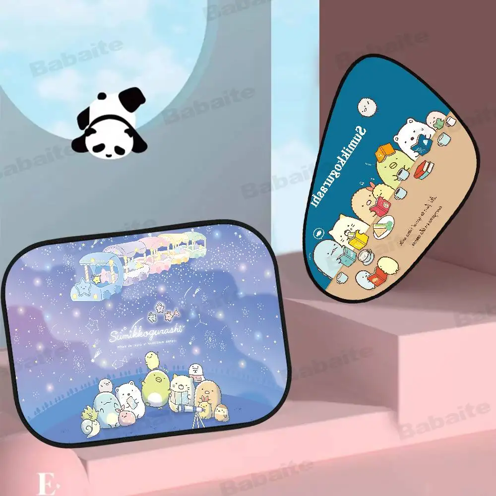 الكرتون Sumikko Gurashi سيارة كهرباء فيلم الجانب نافذة الشمسيات الزجاج الأمامي السيارات نافذة ظلة غطاء للأطفال الطفل #2