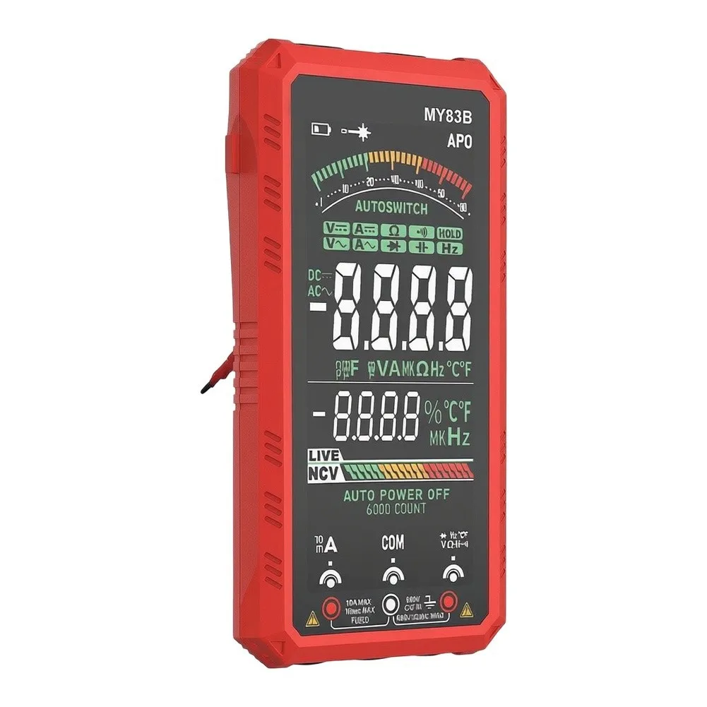MY83B Compact Digital Multimeter 6000 Counts for Home and Professional Use with Temperature Measurement Capability