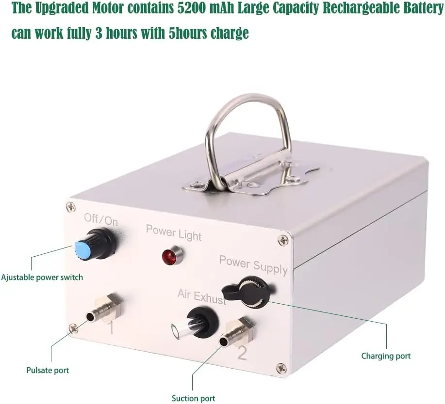 3L Geitenmelkmachine, Oplaadbare Verstelbare Zuigpulsatie Vacuüm Elektrische Melker, Draagbare Automatische Borstkolf