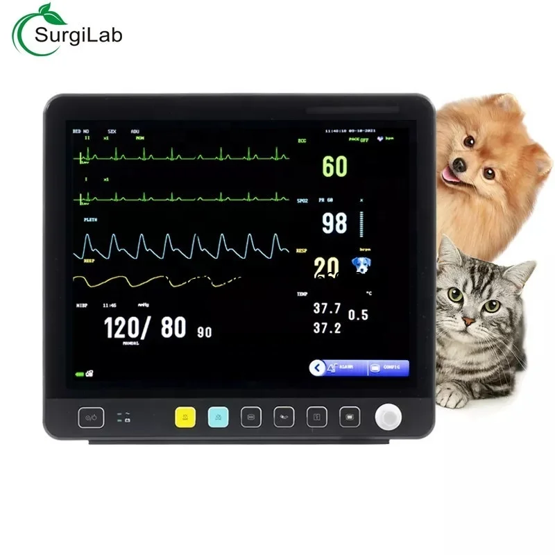 High Quality Veterinary Vital Sign Cardiac Monitor Multiparameter Animal Analyzer Scanner For Doctor Diagnose