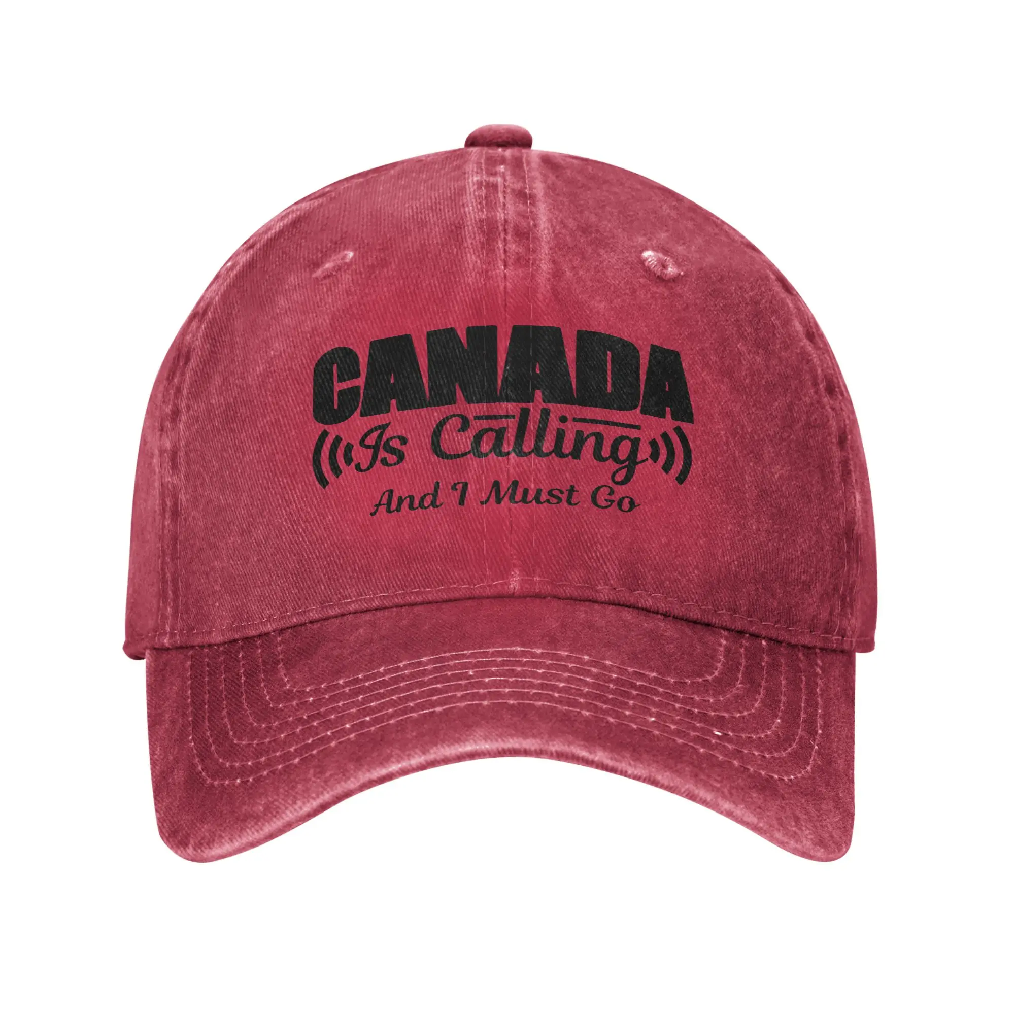 Funny Canada Is Calling and I Must Go Flag  Baseball Caps Outfits For Unisex  Adjustable Trucker Hats