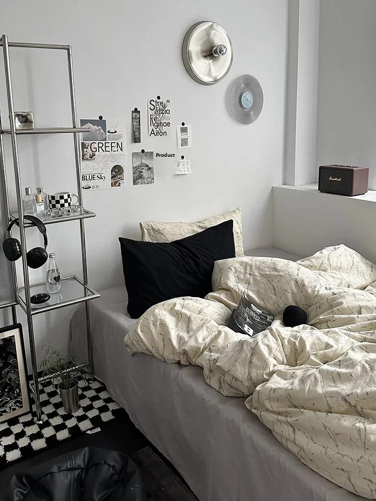 

Nordic mat Pure Cotton Bedding Set 4pcs Queen Size Bed eet Cover Duvet Quilt Cover Dormi Bedding 3pcs Bedding Set