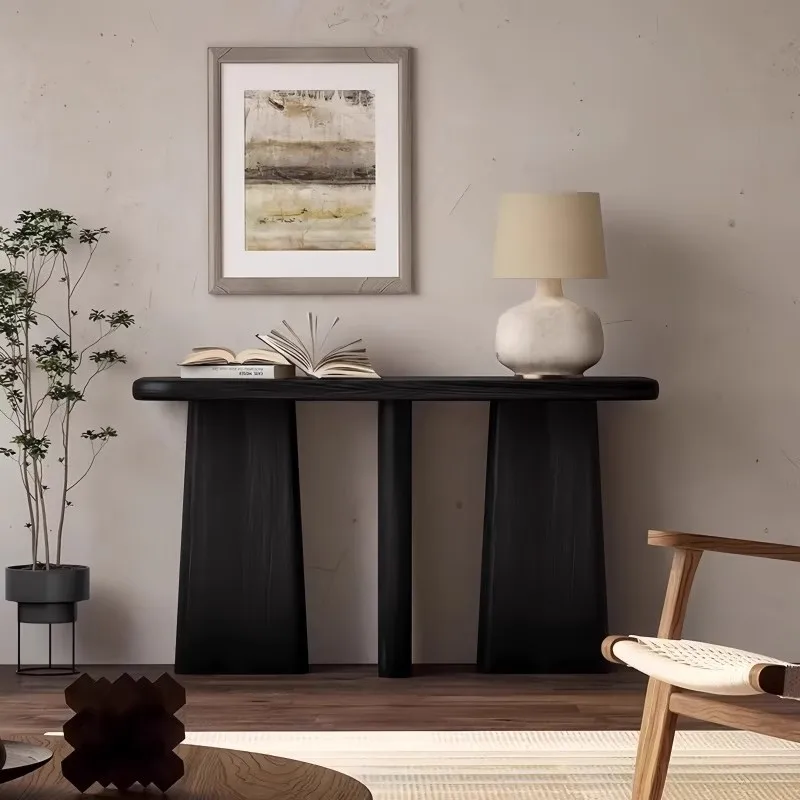 

Light luxury, solid wood, entrance table, bed and breakfast, living room, against the wall, art, end view table, wabi-sabi