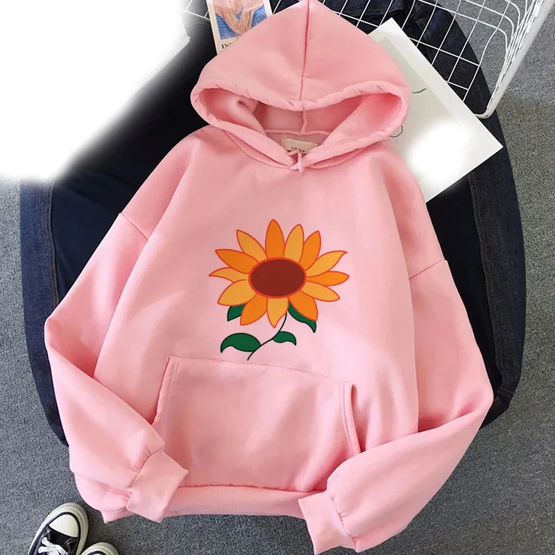 Sunflower Floral Printed Hoodies Men Woman Fashion Oversized Y2k Hoodie Hooded Sweatshirts Pullovers Unisex Tracksuits Clothing