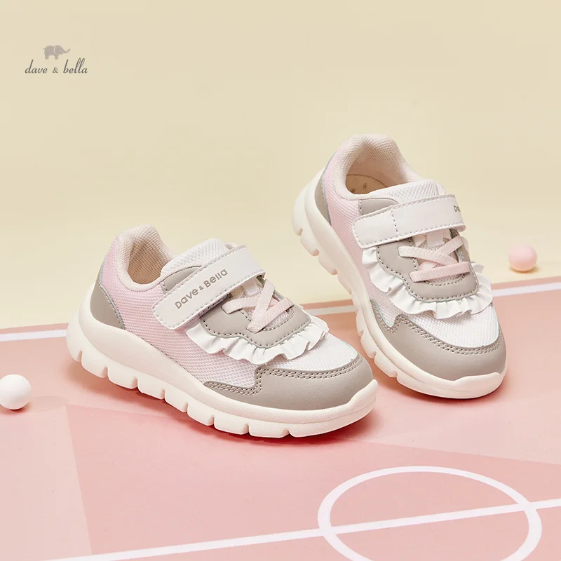 Dave Bella Children's Sports Shoes Pink Kids Sneakers Toddlers Boys Girls Casual Shoes Mesh Breathable Running Shoes DB1248643