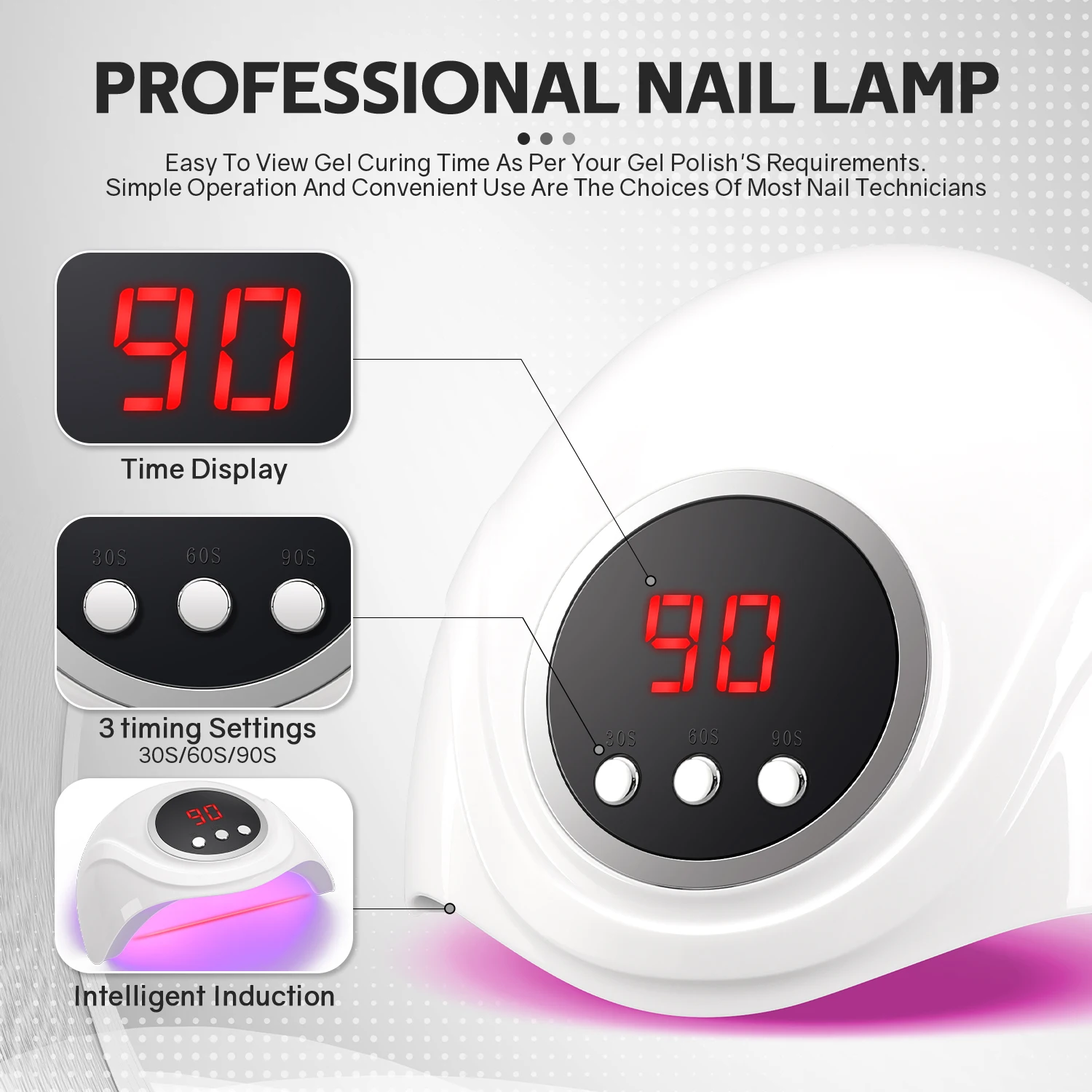 72W UV LED lampada per unghie professionale 24LED lampada per asciugatura smalto Gel con rilevamento automatico 3 Timer asciuga unghie strumenti per salone di Manicure