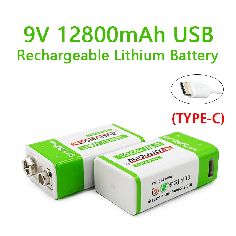 New Micro USB 9V 16800mAh Rechargeable Lithium Battery,for RC Helicopter Model Microphone Toy Ect 9V Li-ion Battery