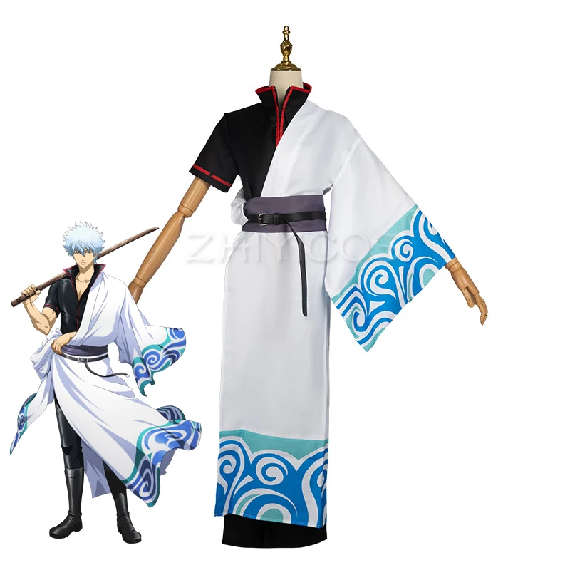 

New Anime Gintama Sakata Gintoki Cosplay Costume Japanese Kimono Uniform Outfit Carnival/Halloween Costumes for Women S-3XL