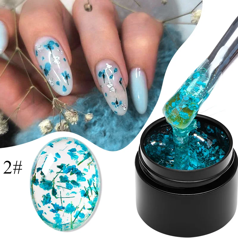 SPOTKAJ ACROSS 5ML Suszony żel kwiatowy żel do paznokci Naturalny kwiat Fairy Nail Art UV żel sok off UV LED lakiery do paznokci