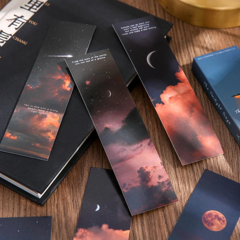 30 ورقة لكل صندوق إشارات مرجعية ذات طابع ذو مناظر طبيعية خلابة، علامات قراءة مجلة يمكنك صنعها بنفسك، مادة زخرفية متوافقة تمامًا، رسالة هدية