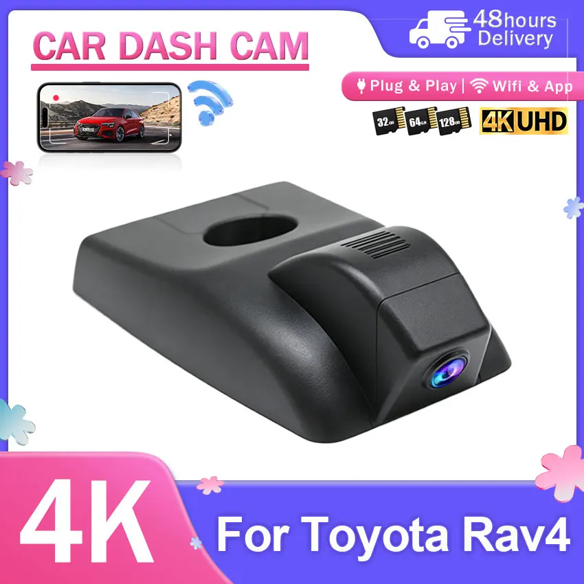 Dash Cam 2160P 4K For Toyota RAV4 4th Gen (XA40) 2016-2018 Car DVR Video Recorder Night Vision Loop Recording
