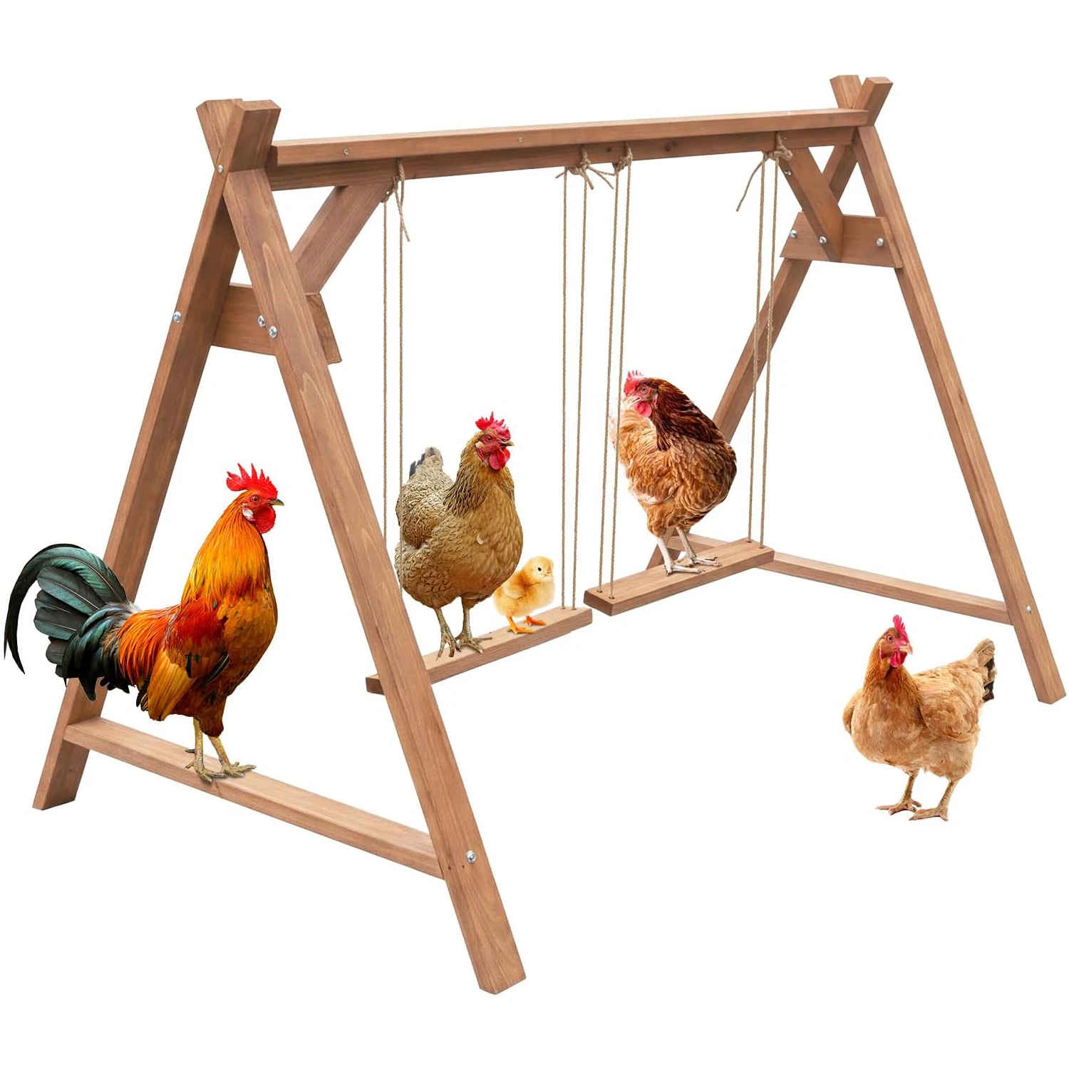 

Деревянная лестница для кур с качелями, легкая сборка, прочный аксессуар для курятника, способствует здоровому активному отдыху на улице