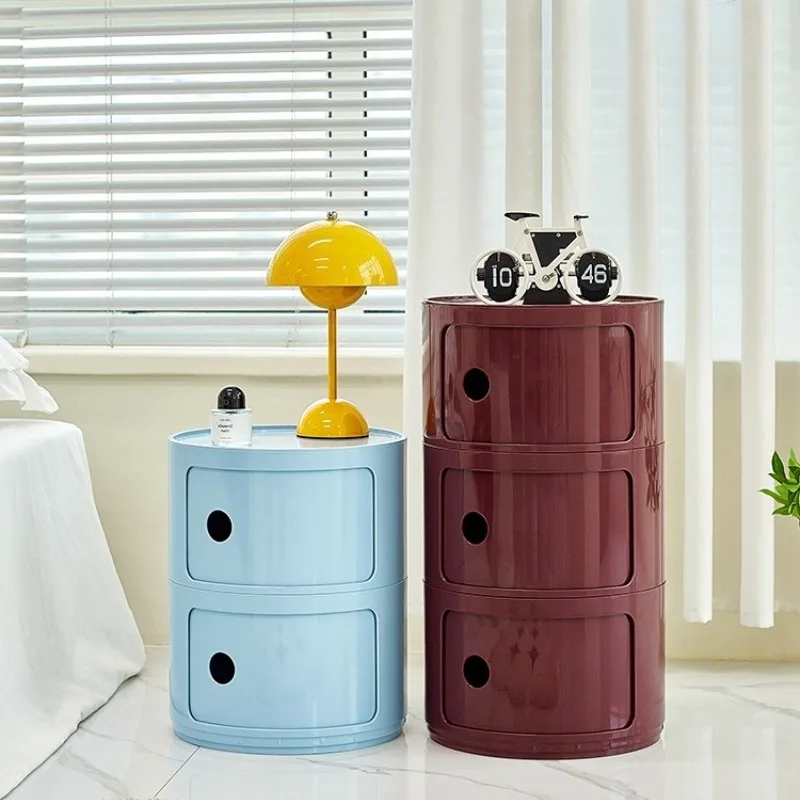 Nordic Net Red Bedside Cabinet Modern Simple White Round Creative Mini Simple Small Side Table Portable Nightstands Furniture