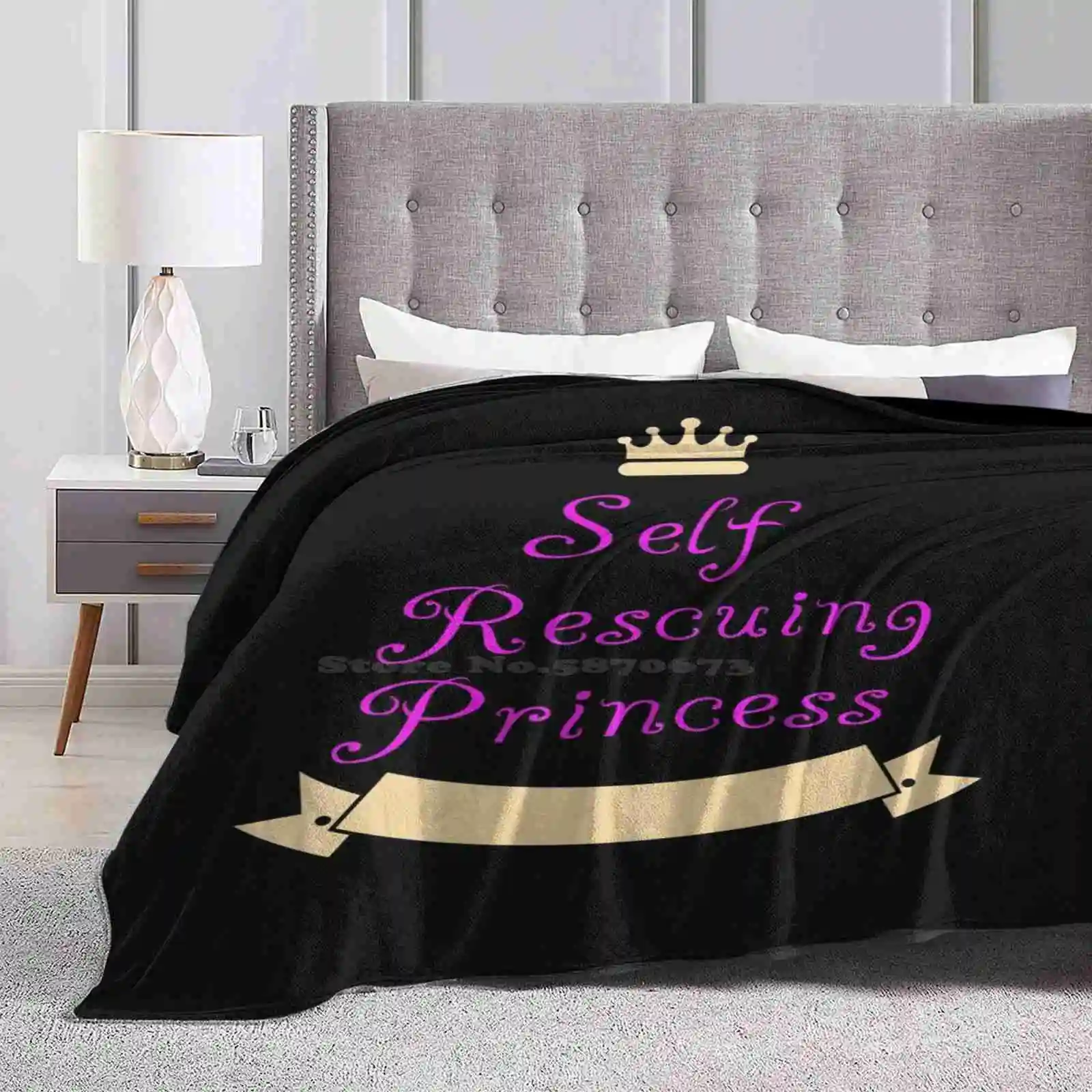 Self Rescuing Princess-Female Empowerment Gifts-Feminist Gifts Four Seasons Comfortable Warm Soft Throw Blanket Self Rescuing