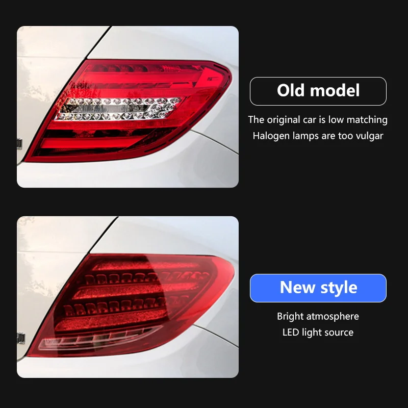 Car Styling for Benz W204 Tail Lights 2007-2013 Maybach Style LED DRL Turn Signal Brake Reverse Auto Accessories