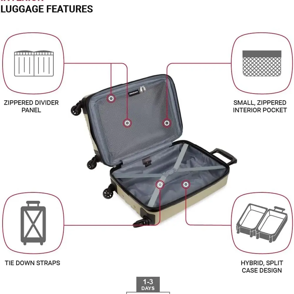 SwissGear 8018 Large Expandable Hardshell Spinner Carry-On Luggage