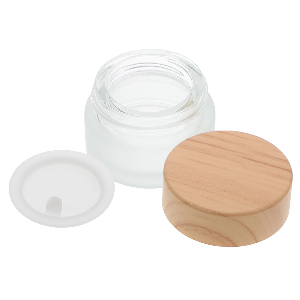 

Small Manicure Liquid Holding Cup Natural Wood Glass Nail Pen Cleaning Lid Multi Use Powder Mixing Container Professional Nail