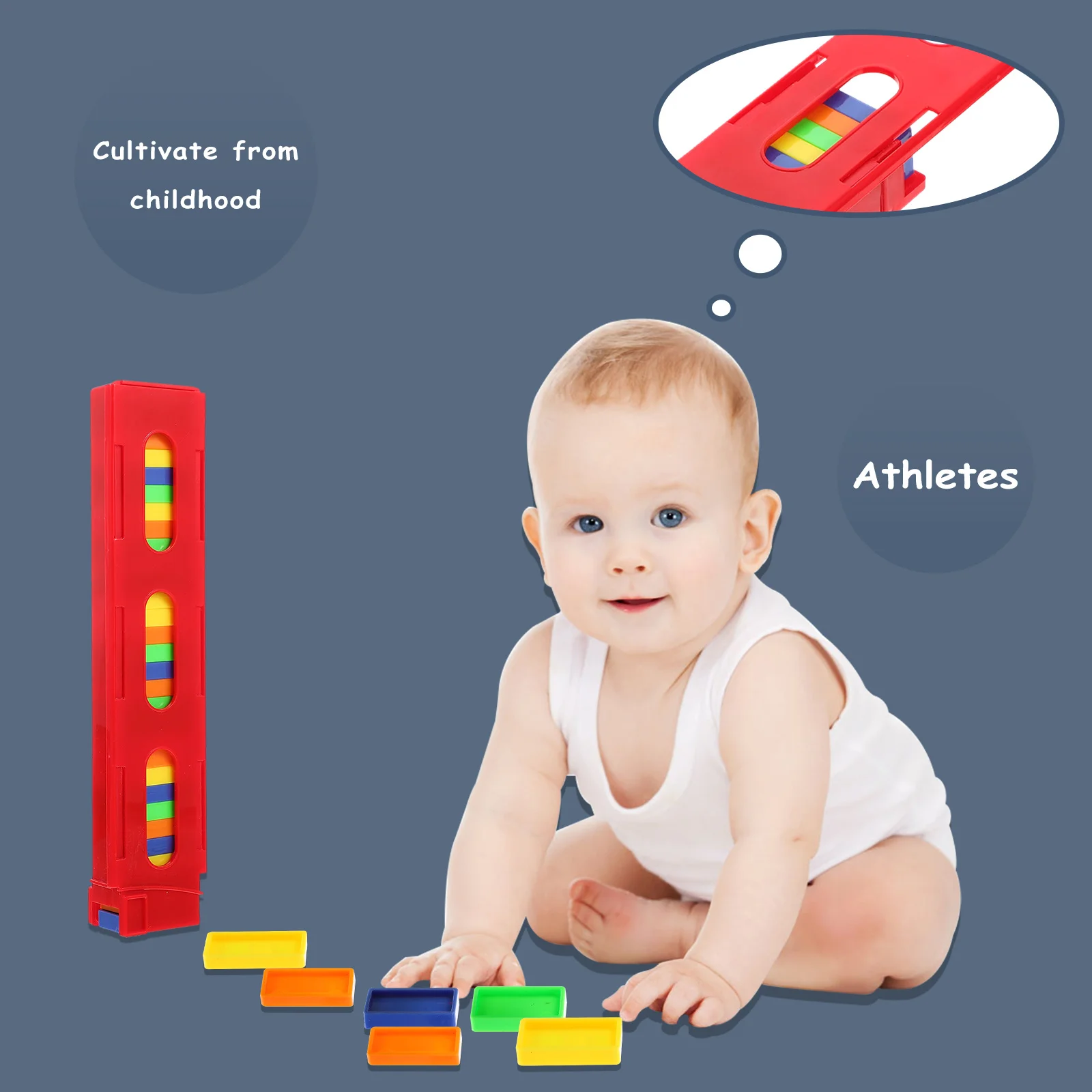 Bloques de dominó para niños, construcción de plástico, Color aleatorio, juego educativo divertido y brillante para niños, creatividad, aprendizaje temprano