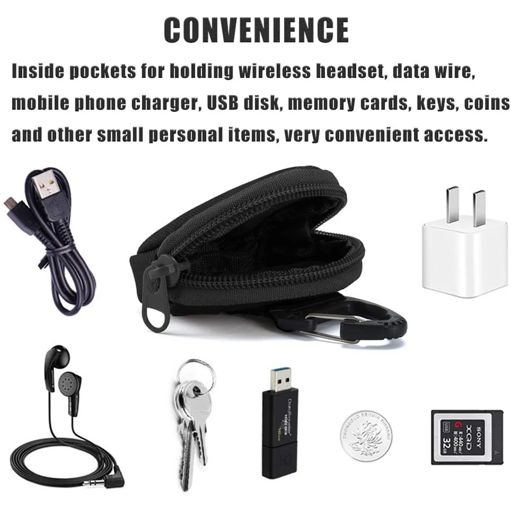 900D Oxford Wasserdichte Mini-Tasche Schlüsseltasche Münzbeutel Kleine Geldbörse Schlüsselanhänger Outdoor-Accessoire Hängetasche Taktische Tasche – Detail 4