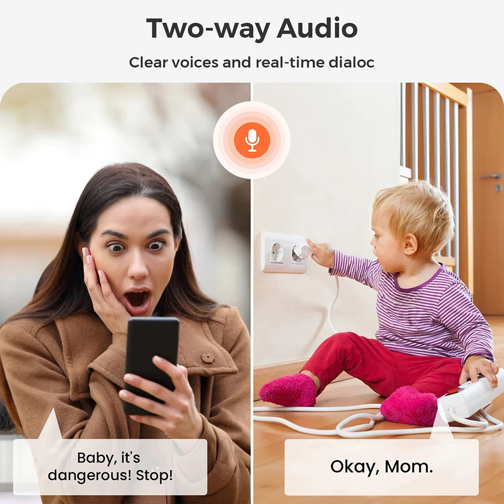 Ubox CCTV Camera 5MP 4G Sim Card or Wifi Surveillance Camera Intercom PIR Infrared Detection Mini Baby Home Security IP Camera - Image 3