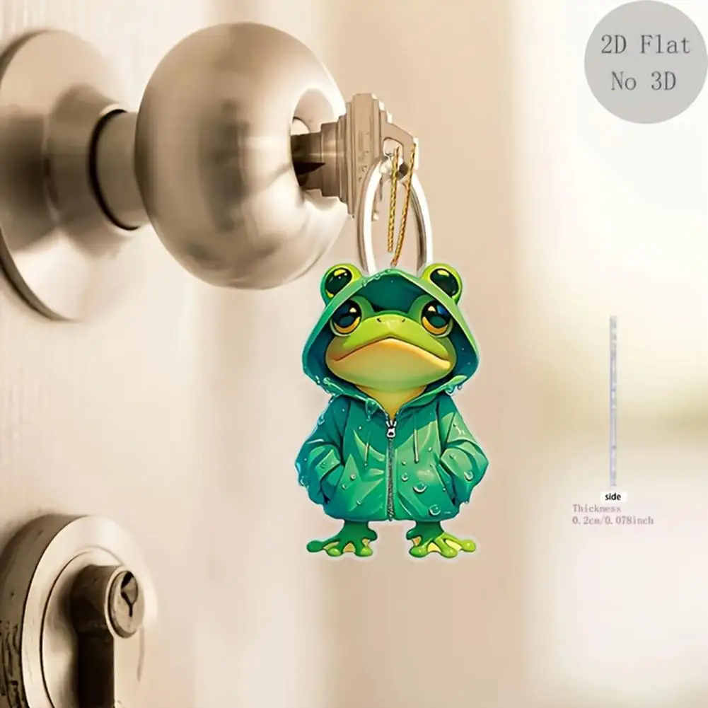 

Подвеска в форме лягушки, акриловая мультяшная лягушка, подвеска на рюкзак, брелок для автомобиля, подвесное украшение, милая 2d плоская лягушка, украшение для A