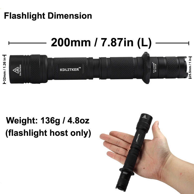 KDLITKER E6 P6 Style 18650 Flashlight Host