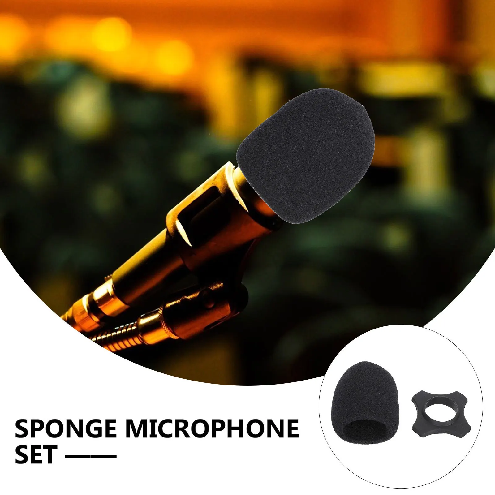 

4set Premium Microphone Sponge Elastic Windscreen for Handheld Mics Conference KTV Stage Performance Mic