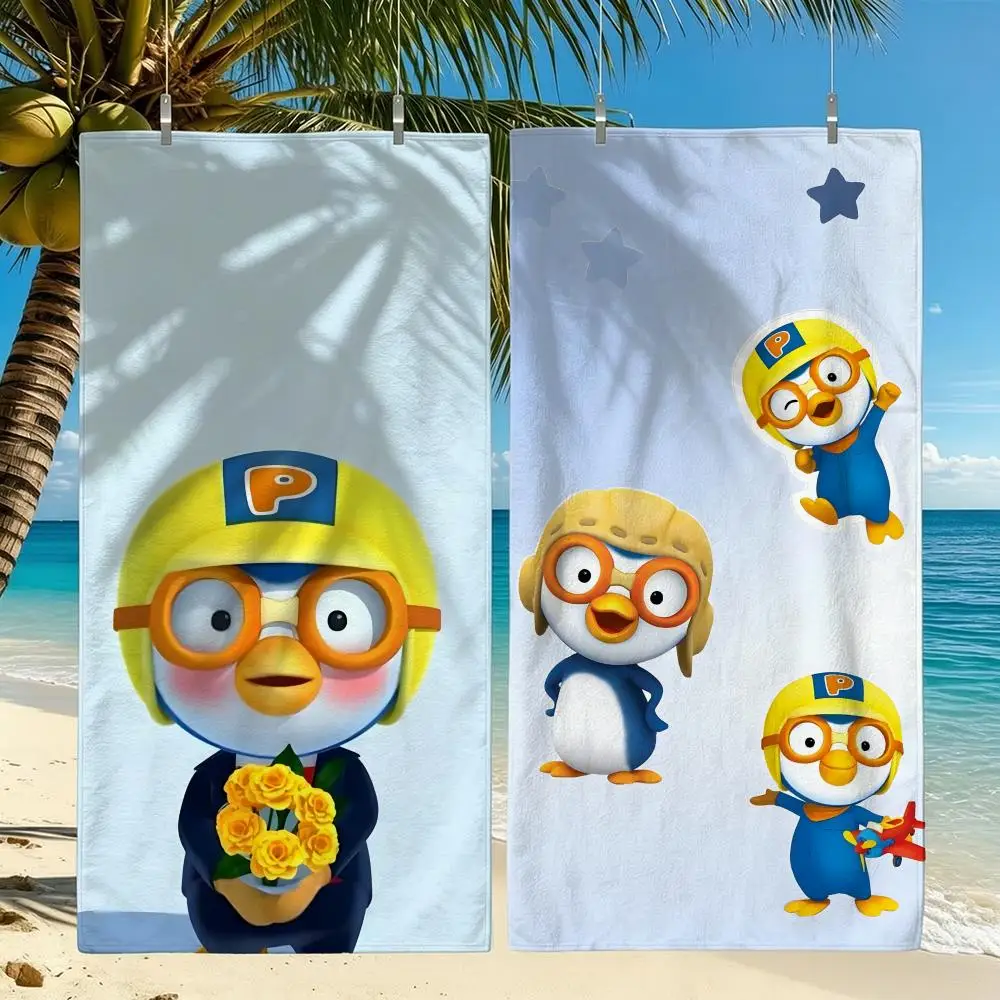 Animation P-Pororo Towel Towel Beach Towel Oversized Quick Dry Towel Absorbent Soft Swim BeachTowels for Men Women