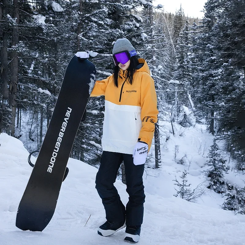 

Новый женский лыжный костюм, зимний водонепроницаемый дышащий теплый ветрозащитный износостойкий двухбортный зимний костюм для спорта на открытом воздухе