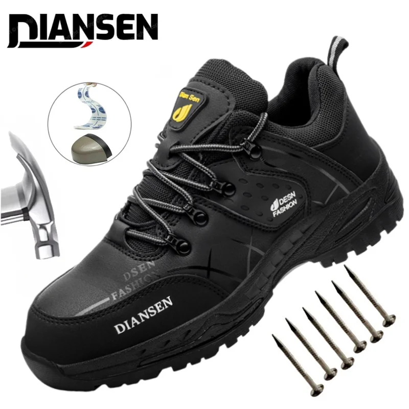 男性用ワークブーツ安全鋼製つま先快適な靴産業用屋外作業用履物プラットフォーム耐パンク工業用靴