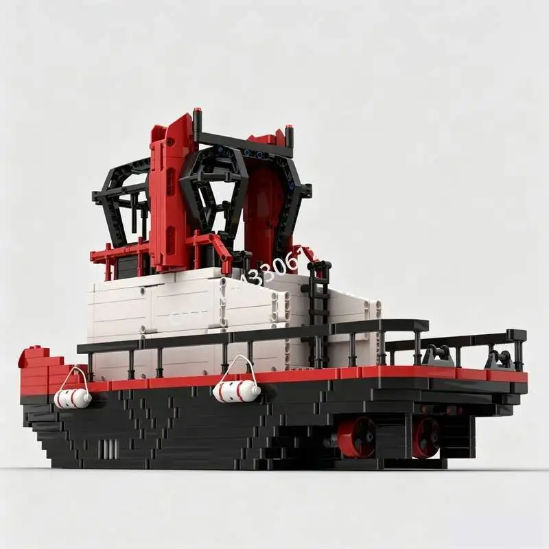 1348PCS Harbour Tug Cargo Connect MOC Ship Model Custom Puzzle Creative Assembly Educational Brick Toy Gift Collection Display