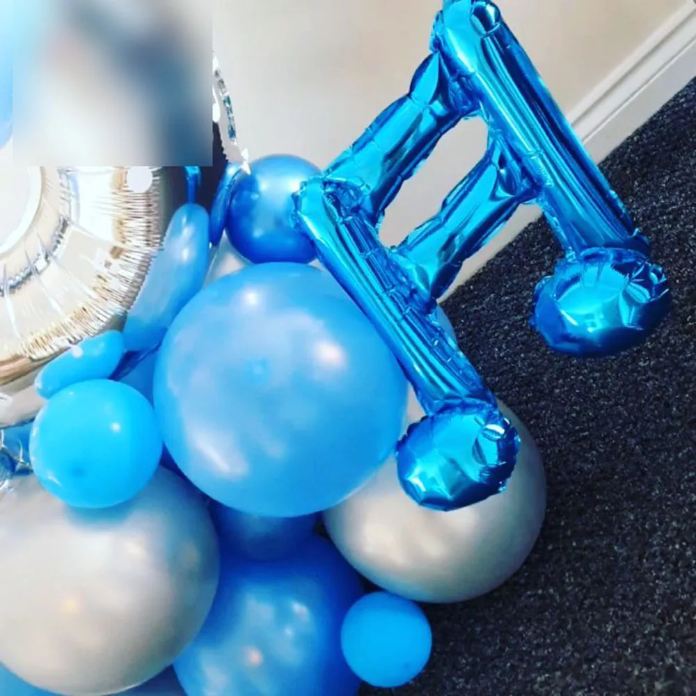 10 قطع من بالونات الموسيقى الصغيرة باللون الأسود والذهبي والوردي، بالونات صغيرة الحجم لتزيين حفلات استقبال المولود الجديد وحفلات الزفاف وأعياد الميلاد