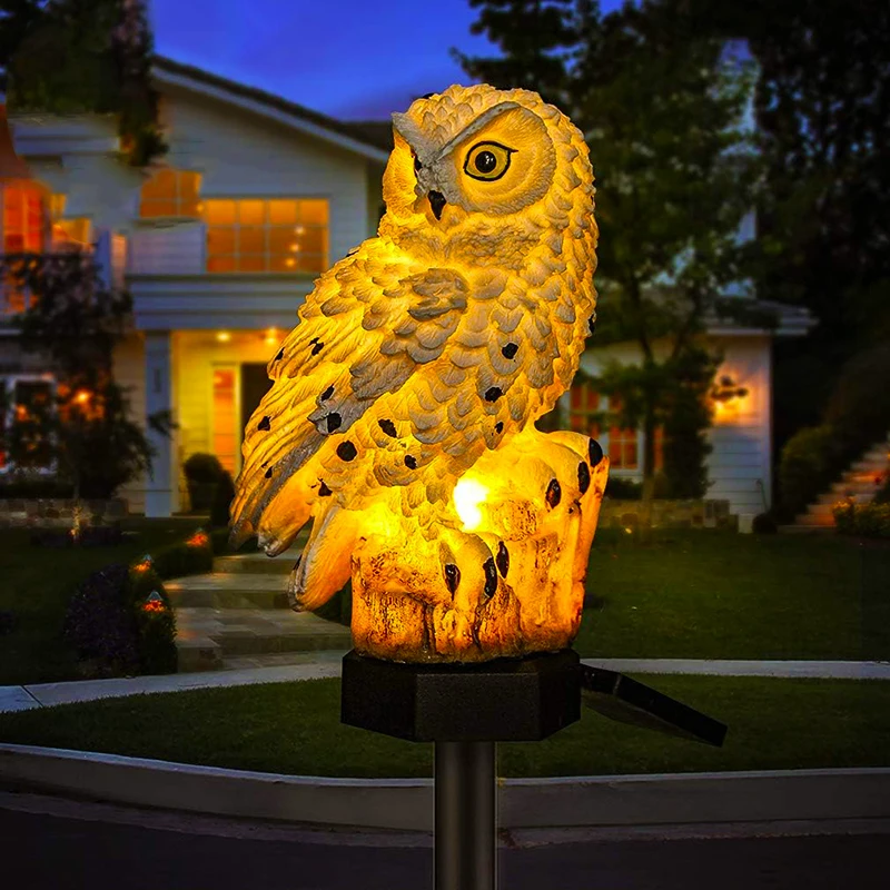 Imagem -05 - Led Solar Garden Owl Lights Impermeável Animal Decoração ao ar Livre Gramado Lâmpada de Estaca Quintal Caminho Pátio