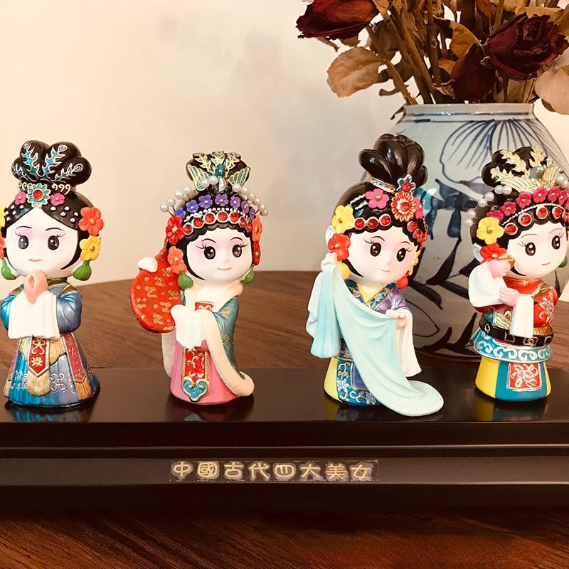 

Peking Opera Face Makeup Doll Cartoon Cute Clay Sculpture Home Decoration Souvenir Event Display